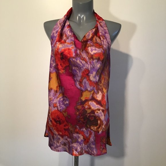 Adiva Tops - Adiva Multicolour Sleeveless Cowl Neck Blouse